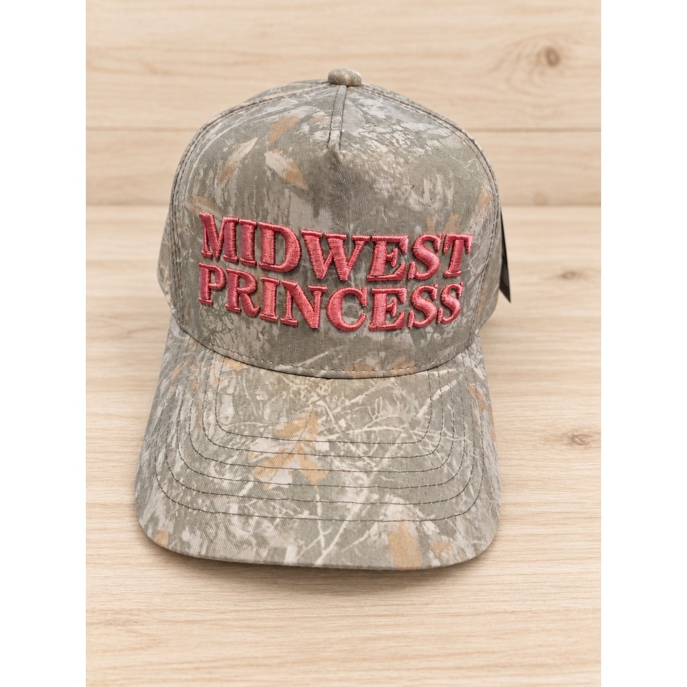 C.C. Boutique Midwest Princess Camo Trucker Hat Pink Embroidery Snapback Cap